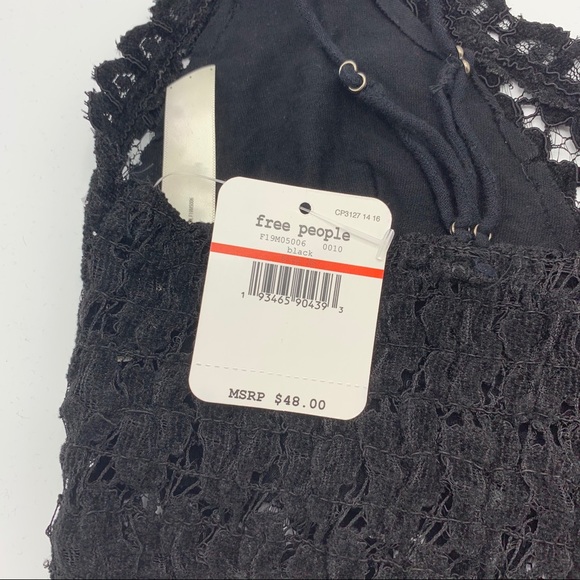 Free People Celine Lace Bralette Size XS Black Velvet - Picture 9 of 9
